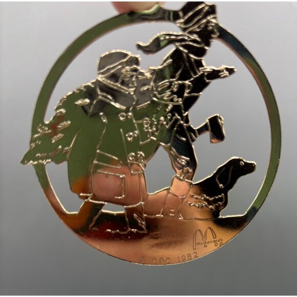 Vtg 80s 90s Gold Tone Brass Christmas Ornament Collection 10 Pc - Picture 6 of 11